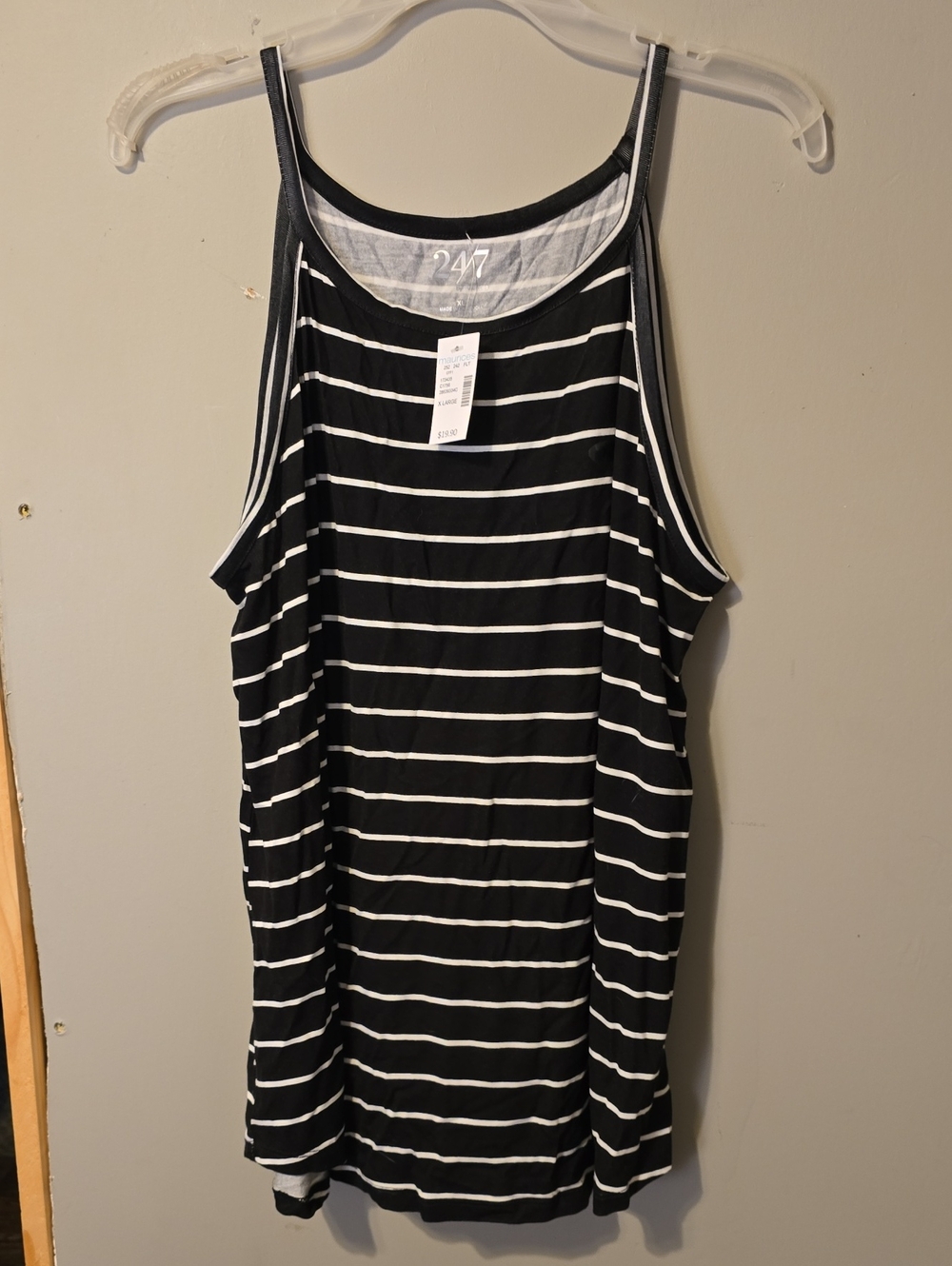 24/7 Striped Black & White Midi Tank Dress -